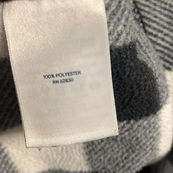 LANDS’ END women’s Plus buffalo check FLEECE zip up black white check size 2X - Picture 9 of 13